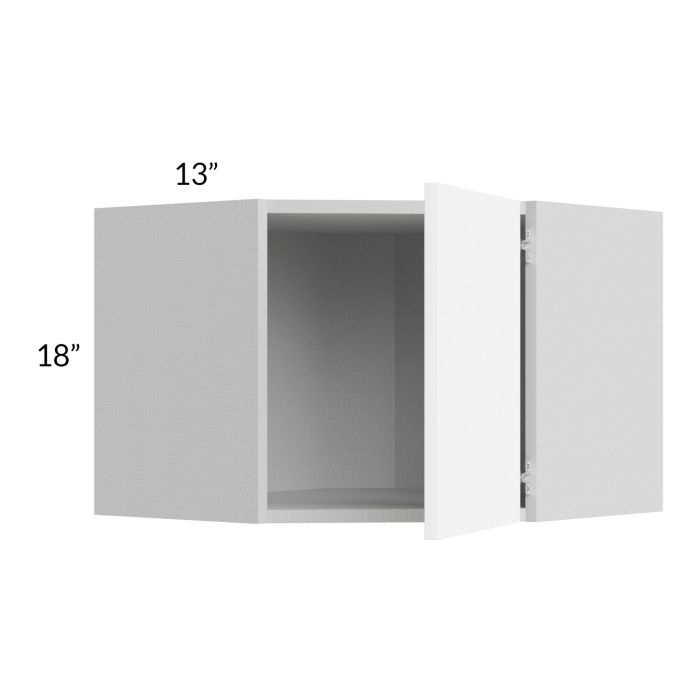Milan White Matte 24x18 Diagonal Corner Wall Cabinet