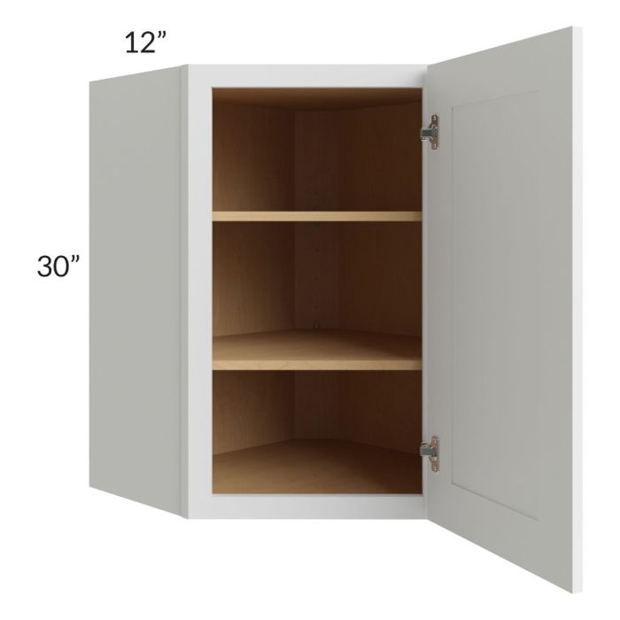 Stratton White Shaker 24x30 Wall Diagonal Corner Cabinet