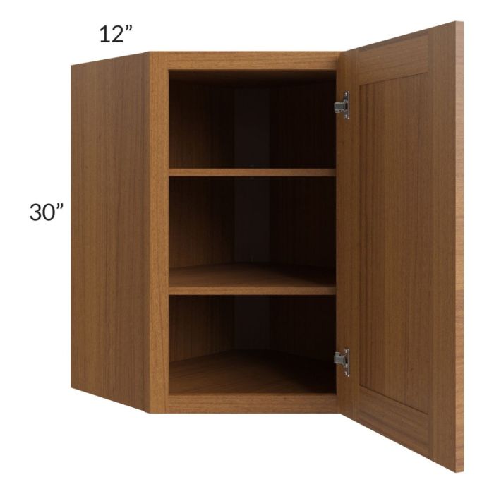 Artisan Walnut Shaker 24x30 Wall Diagonal Corner Cabinet
