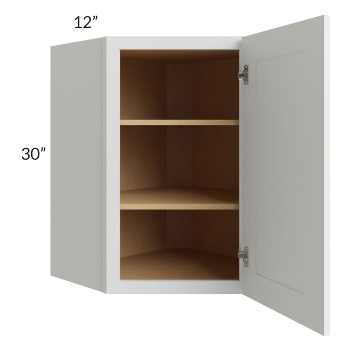 Asheville White Shaker 24x30 Diagonal Corner Wall Cabinet