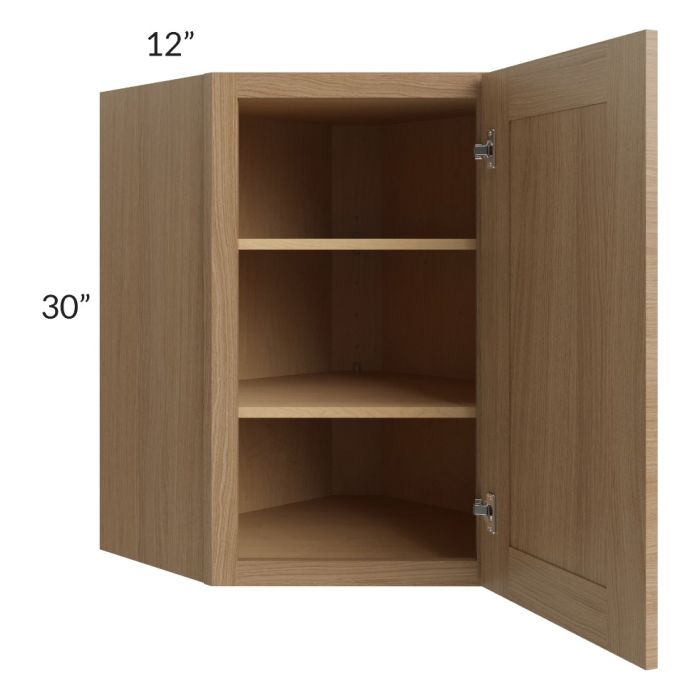 Asheville Rift Oak Shaker 24x30 Diagonal Corner Wall Cabinet