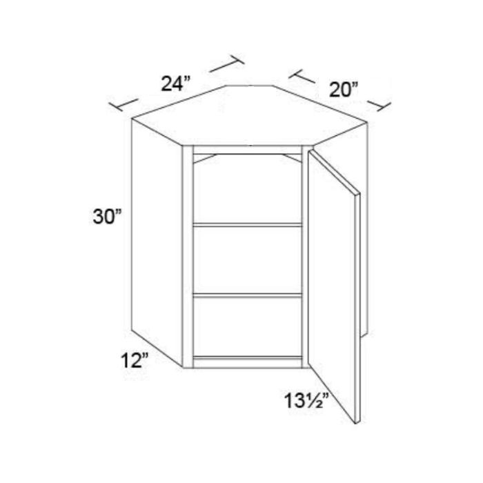 24x30 Diagonal Corner Wall Cabinet