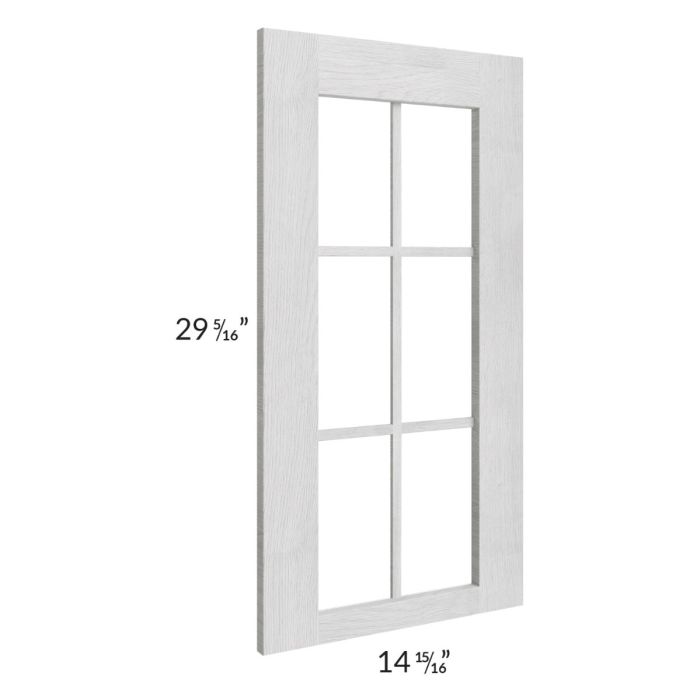 Heather Grey Shaker 24x30 Wall Diagonal Corner Mullion Glass Door Only with Glass Included