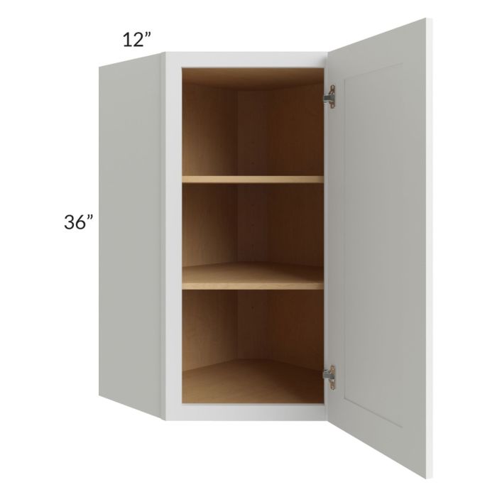 Stratton White Shaker 24x36 Wall Diagonal Corner Cabinet