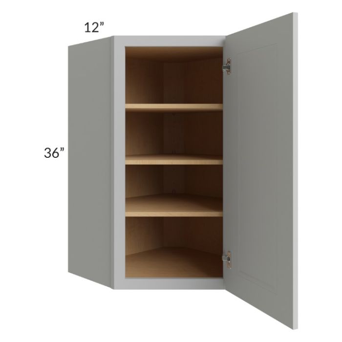 Tuscan Painted Grey 24x36 Diagonal Corner Wall Cabinet