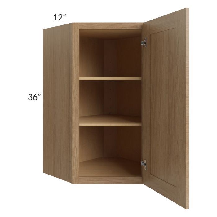 Asheville Rift Oak Shaker 24x36 Diagonal Corner Wall Cabinet