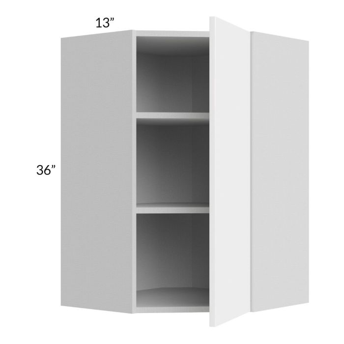 Milan White Gloss 24x36 Diagonal Corner Wall Cabinet