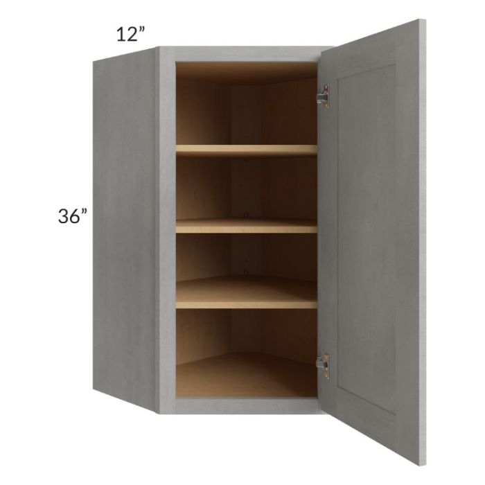 Gramercy Grey Mist 24x36 Diagonal Corner Wall Cabinet