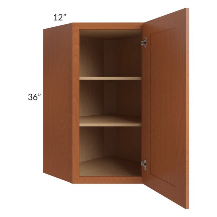 Lexington Cinnamon Glaze 24x36 Wall Diagonal Corner Cabinet