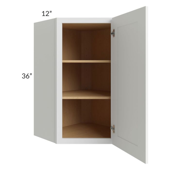 Alpine White Shaker 24x36 Wall Diagonal Corner Cabinet 