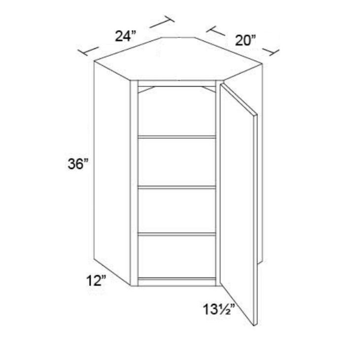 Tuscan Stone 24x36 Diagonal Corner Wall Cabinet