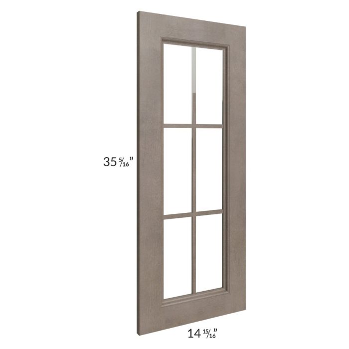 Providence Natural Grey 24x36 Wall Diagonal Corner Mullion Glass Door Only with Glass Included