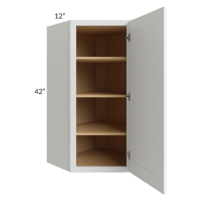 Stratus White 24x42 Diagonal Corner Wall Cabinet