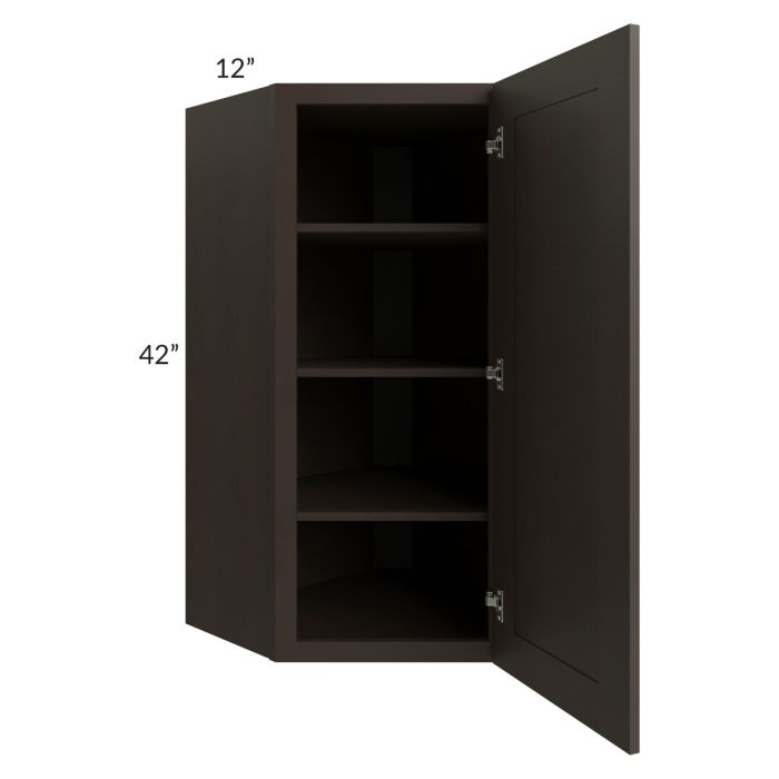 Southport Espresso Shaker 24x42 Wall Diagonal Corner Cabinet