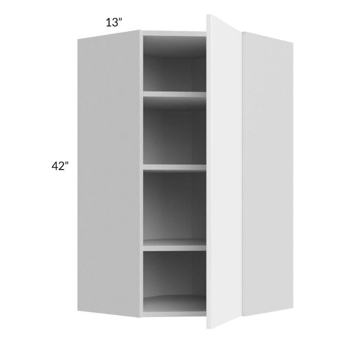 Milan White Gloss 24x42 Diagonal Corner Wall Cabinet