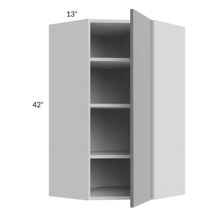 Milan Grey Gloss 24x42 Diagonal Corner Wall Cabinet