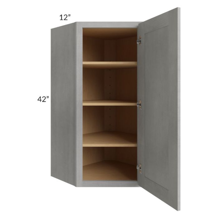 Gramercy Grey Mist 24x42 Diagonal Corner Wall Cabinet