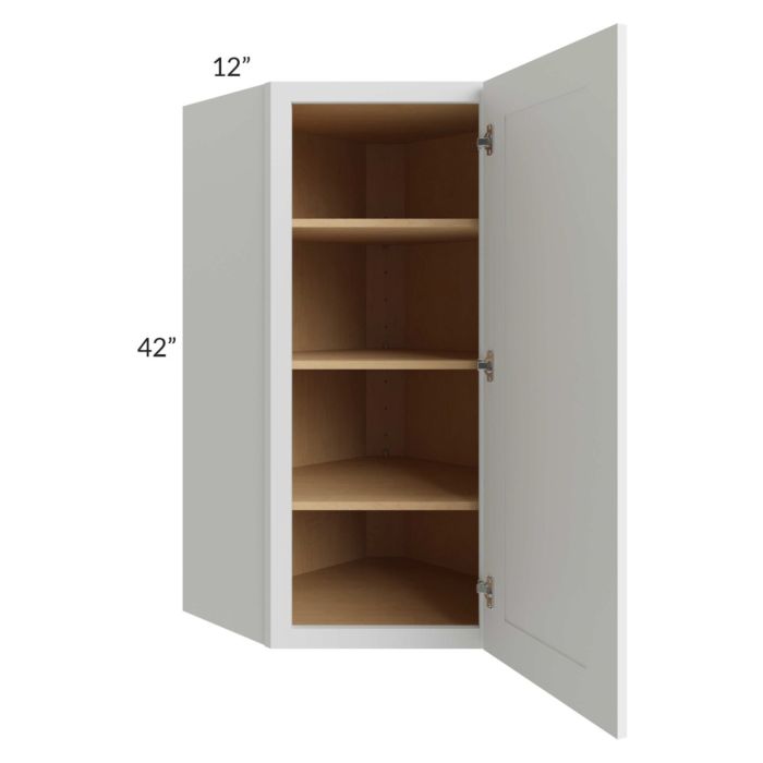 Bayville White 24x42 Diagonal Corner Wall Cabinet
