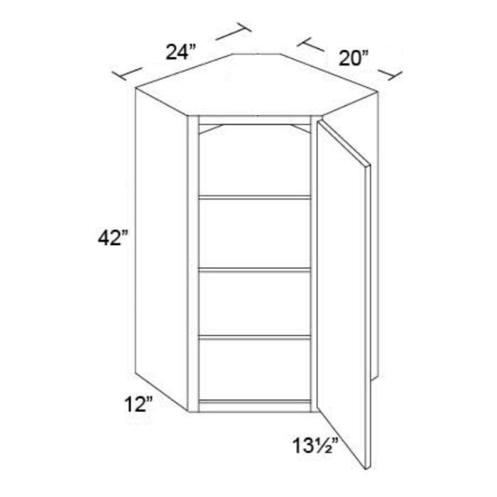 Vienna 24x42 Diagonal Corner Wall Cabinet