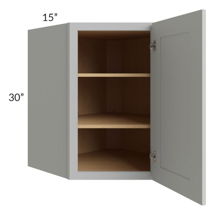 Midtown Painted Grey Shaker 27x30 Diagonal Corner Wall Cabinet