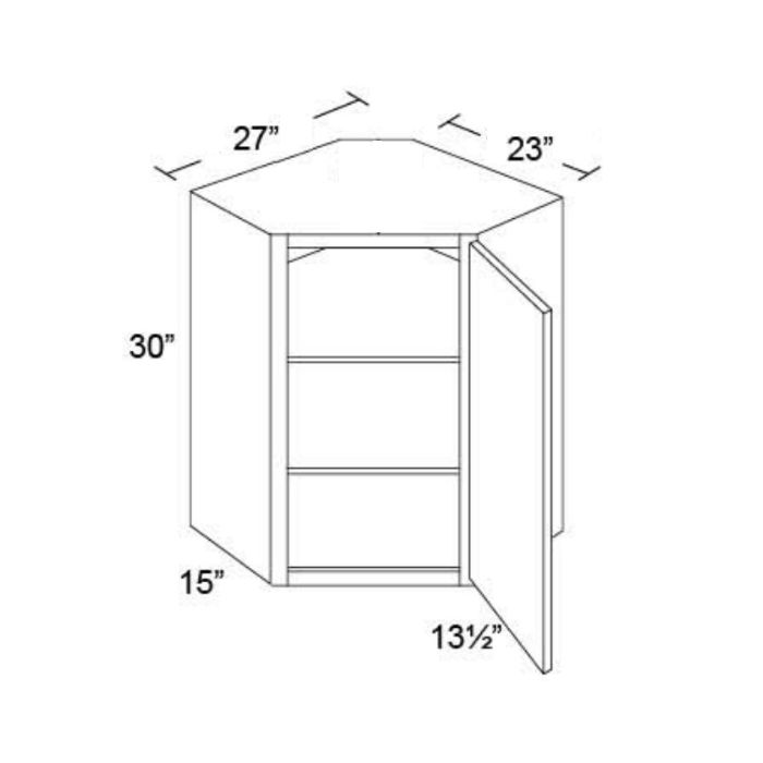 Tuscan Stone 27x30 Diagonal Corner Wall Cabinet