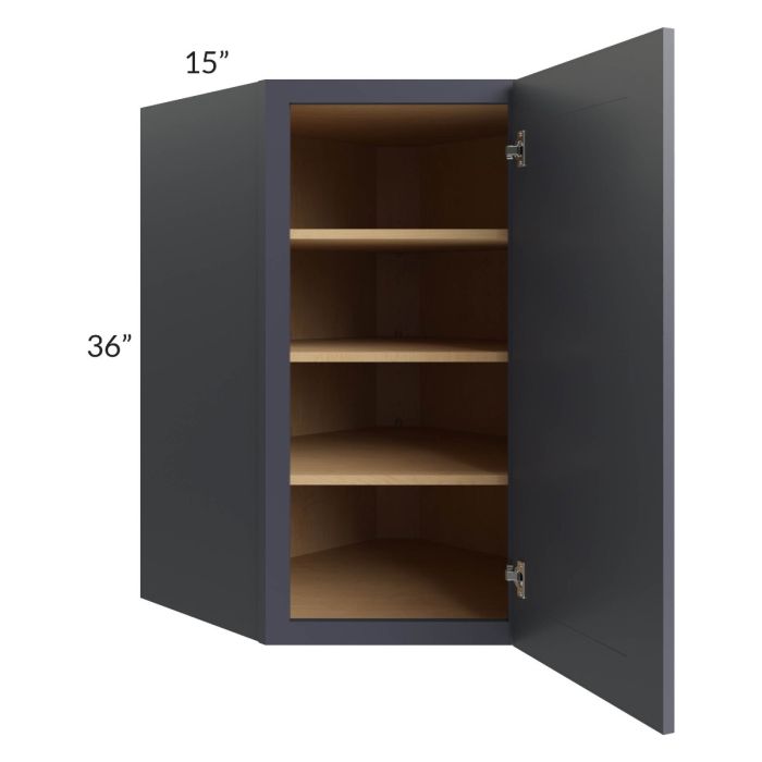 Vienna Indigo 27x36 Diagonal Corner Wall Cabinet