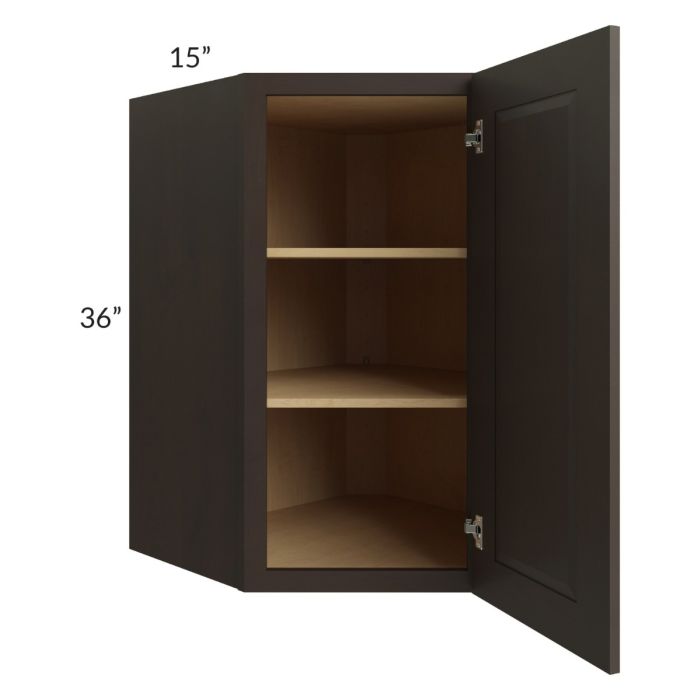 Southport Espresso Shaker 27x36 Wall Diagonal Corner Cabinet