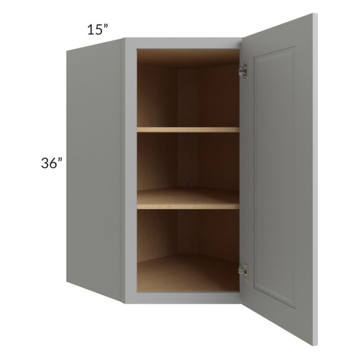 Charlotte Grey 27x36 Wall Diagonal Corner Cabinet