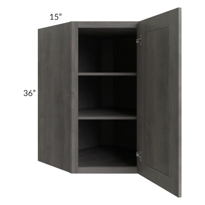 Providence Slate Grey 27x36x15 Wall Diagonal Corner Cabinet