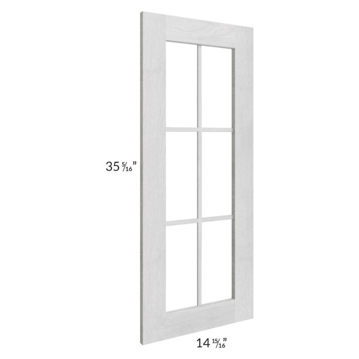 Heather Grey Shaker 27x36x15 Wall Diagonal Corner Mullion Glass Door Only with Glass Included