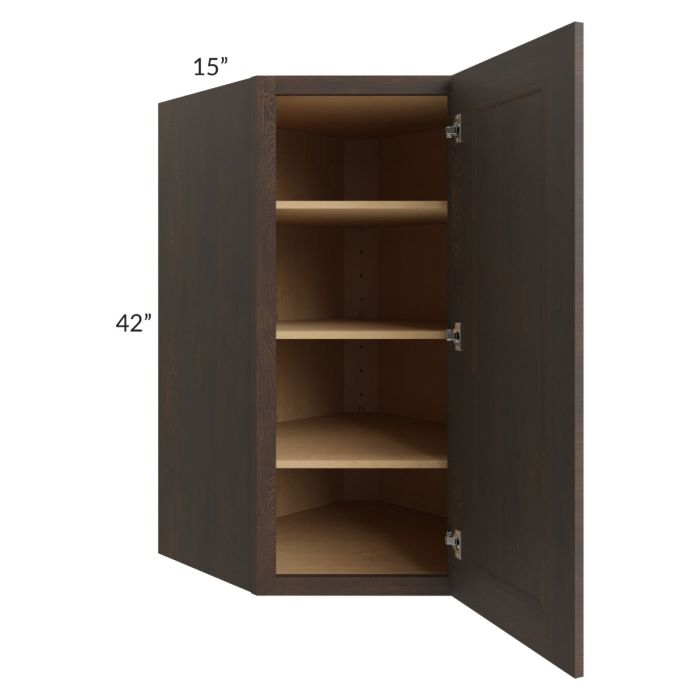Tuscan Kona Brown 27x42 Diagonal Corner Wall Cabinet