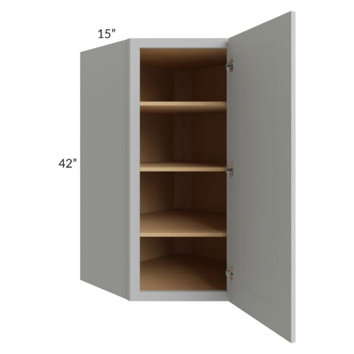 Tuscan Painted Grey 27x42 Diagonal Corner Wall Cabinet