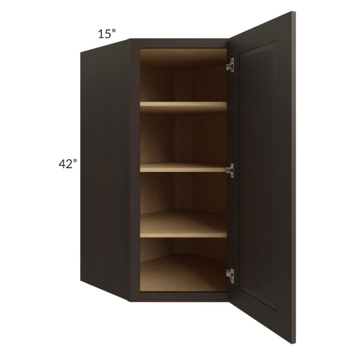 Southport Espresso Shaker 27x42 Wall Diagonal Corner Cabinet