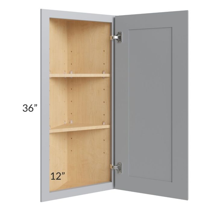 Asheville Grey Shaker 12x36 Wall End Angle Cabinet