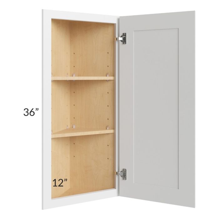 Asheville White Shaker 12x36 Wall End Angle Cabinet