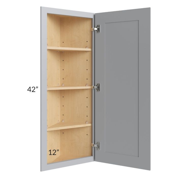 Asheville Grey Shaker 12x42 Wall End Angle Cabinet