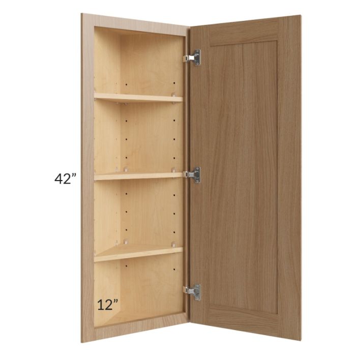 Asheville Rift Oak Shaker 12x42 Wall End Angle Cabinet
