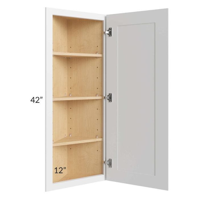Bayville White 12x42 Wall End Angle Cabinet