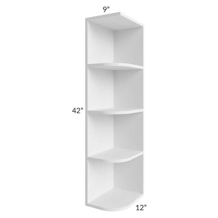 Brighton White Shaker 9x42 Wall End Shelf Cabinet 
