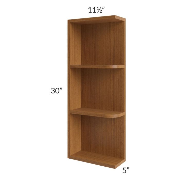 Artisan Walnut Shaker 05x30 Wall End Shelf Cabinet