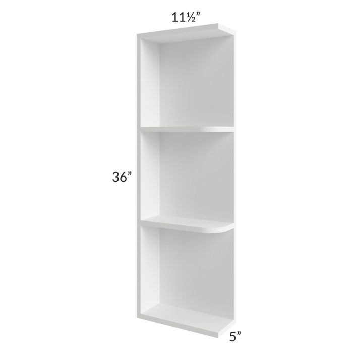 Alpine White Shaker 05x36 Wall End Shelf Cabinet