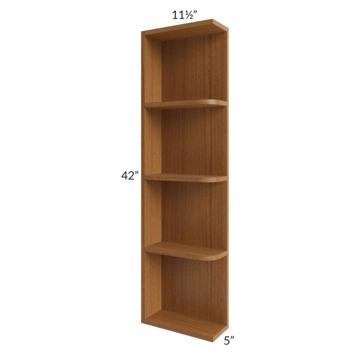 Artisan Walnut Shaker 05x42 Wall End Shelf Cabinet