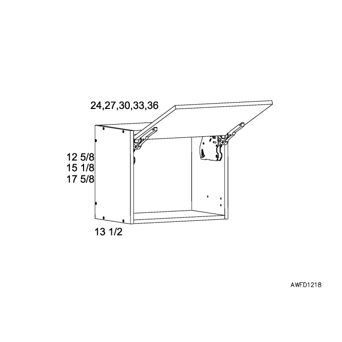 Euro White Grain 24x12-5/8 Flip Up Door Wall Cabinet