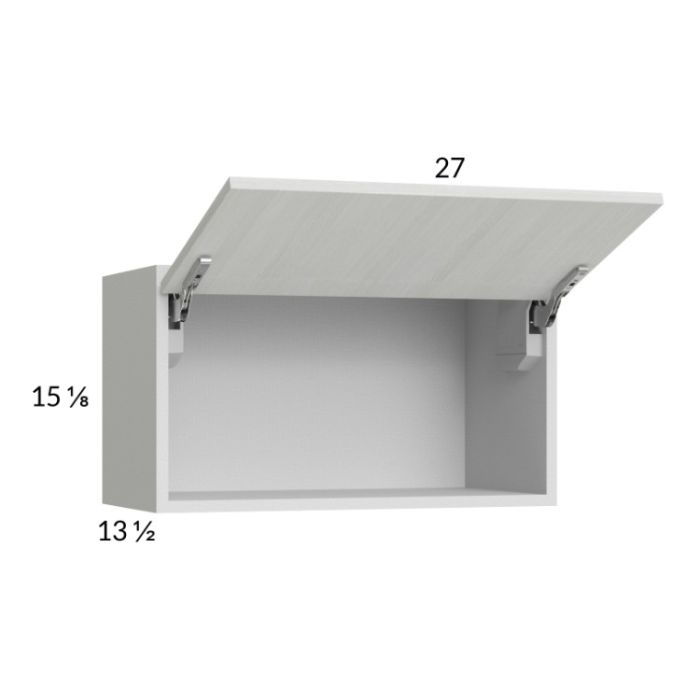 Euro White Grain 27x15-1/8 Flip Up Door Wall Cabinet