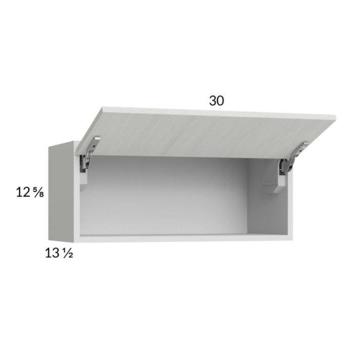 Euro White Grain 30x12-5/8 Flip Up Door Wall Cabinet