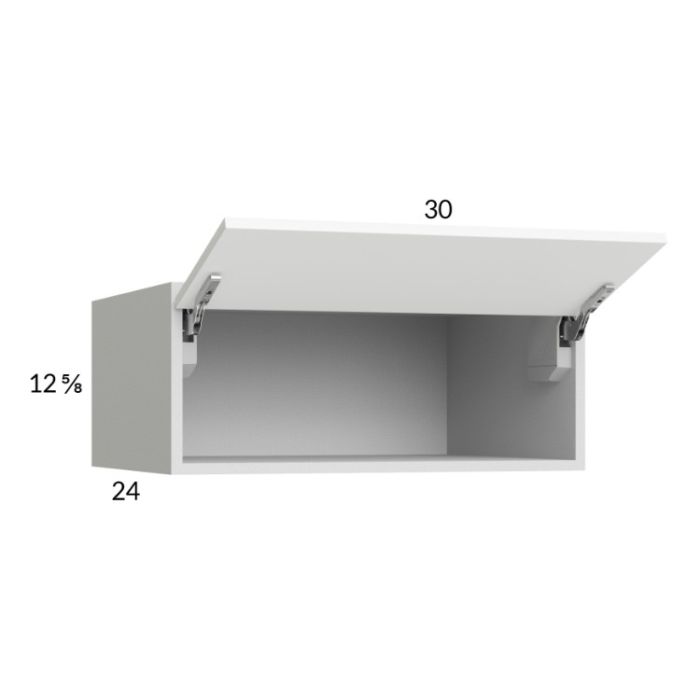 Euro Gloss White 30x12-5/8x24 Flip Up Door Wall Cabinet