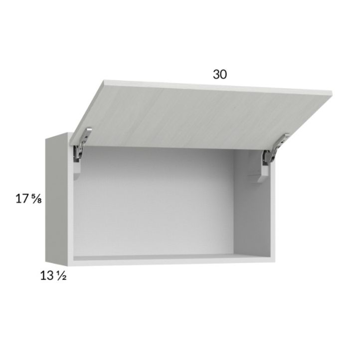 Euro White Grain 30x17-5/8 Flip Up Door Wall Cabinet
