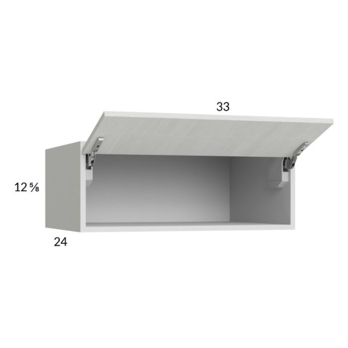 Euro White Grain 33x12-5/8x24 Flip Up Door Wall Cabinet