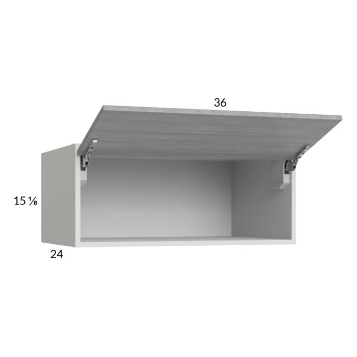 Euro Grey 36x15-1/8x24 Flip Up Door Wall Cabinet