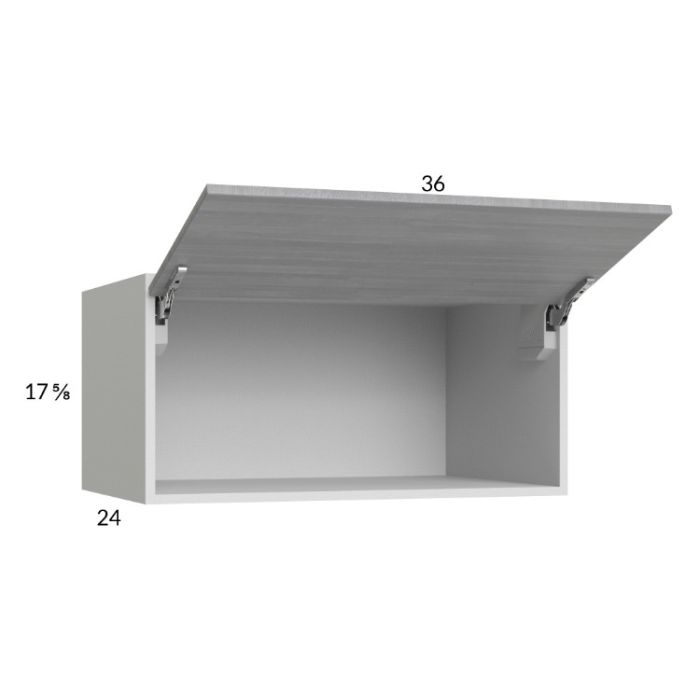 Euro Grey 36x17-5/8x24 Flip Up Door Wall Cabinet